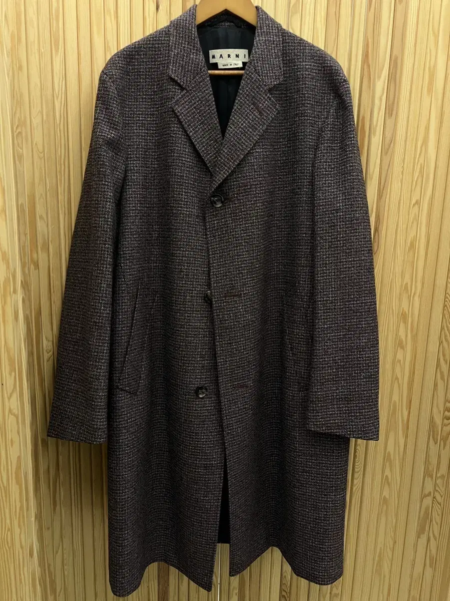 Marni Burgundy Check Coat 48