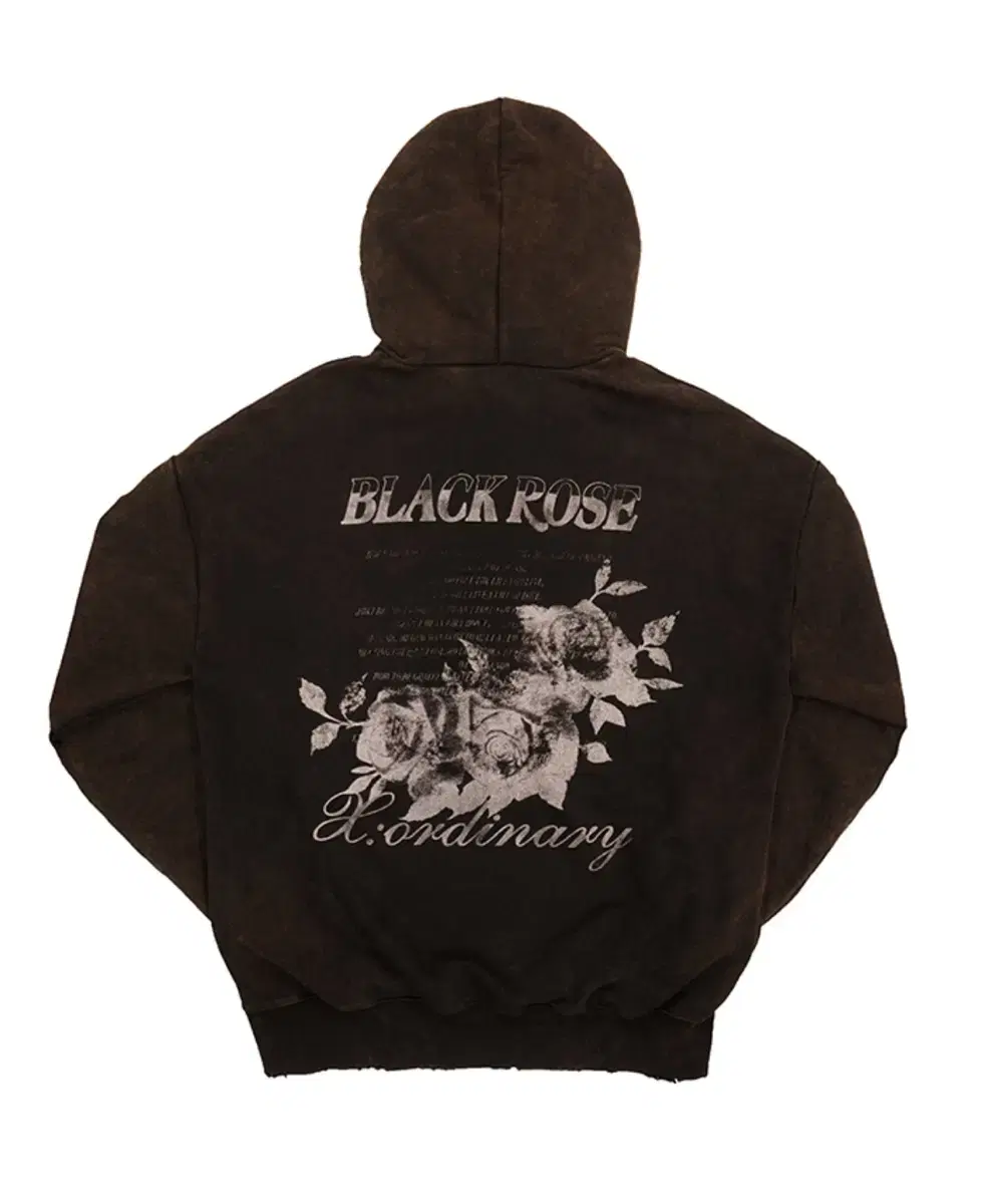 Exotic Black Rose Wash Hoodie