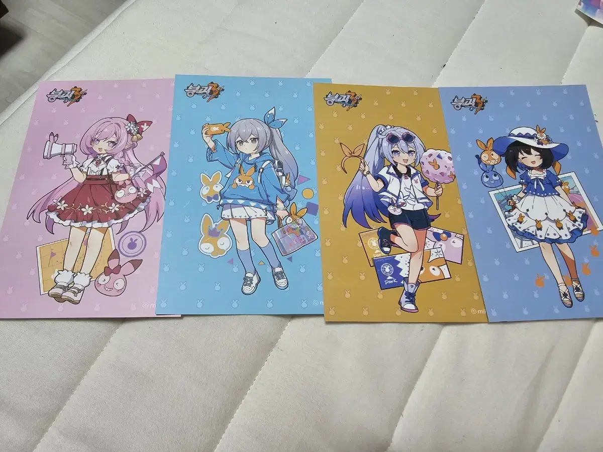 Hoyoland Collapse 3rd Official Elysia,Bronya,Kiana,Zere Postcard