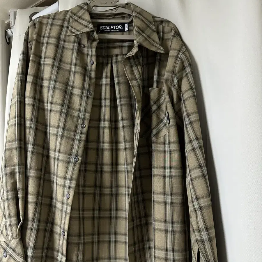 스컬프터 셔츠 Plaid Beach Shirt Beige