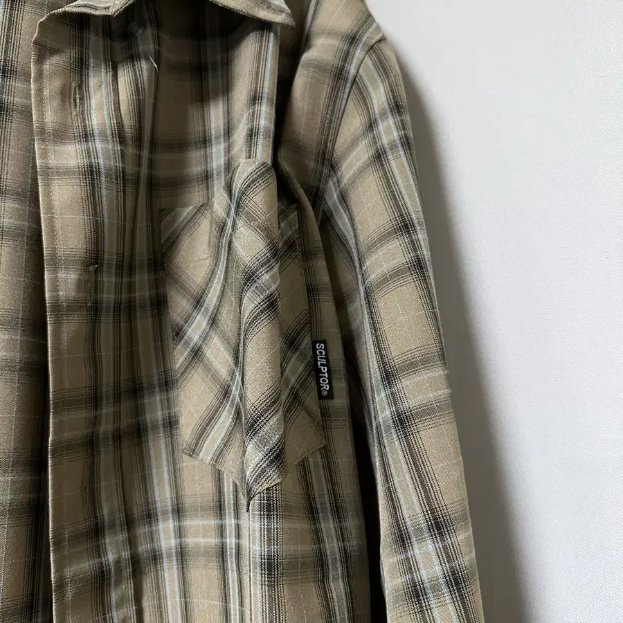 스컬프터 셔츠 Plaid Beach Shirt Beige