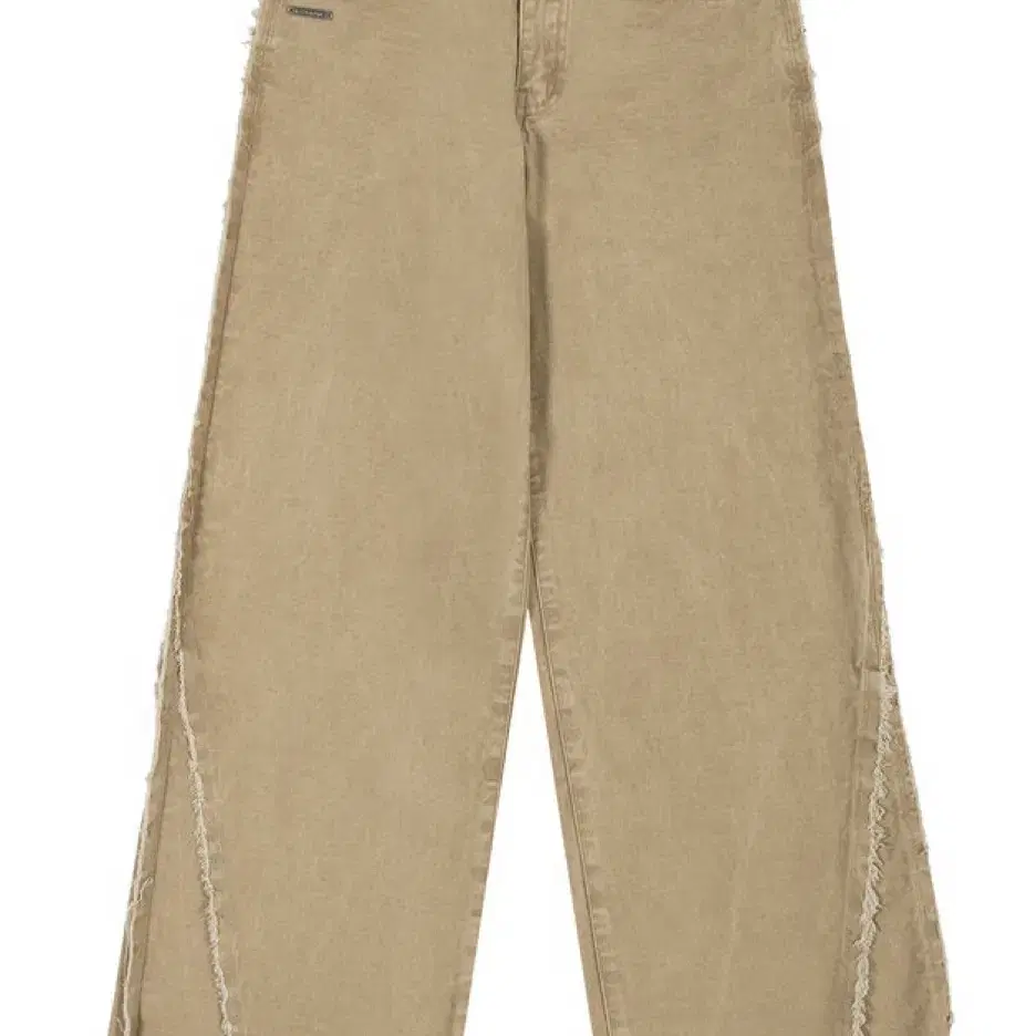 Low Rise Side Damage Wide Cotton Pants