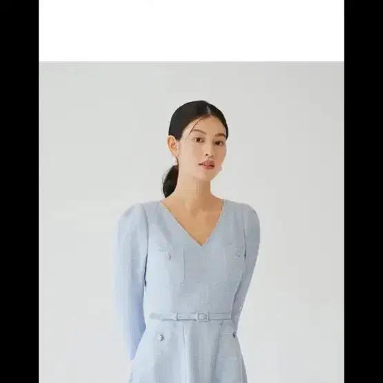 브라이드앤유 ULANNI V neck A-line tweed dress