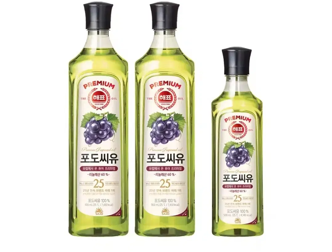 [무료배송] 해표 포도씨유 900ml 2개 + 500ml