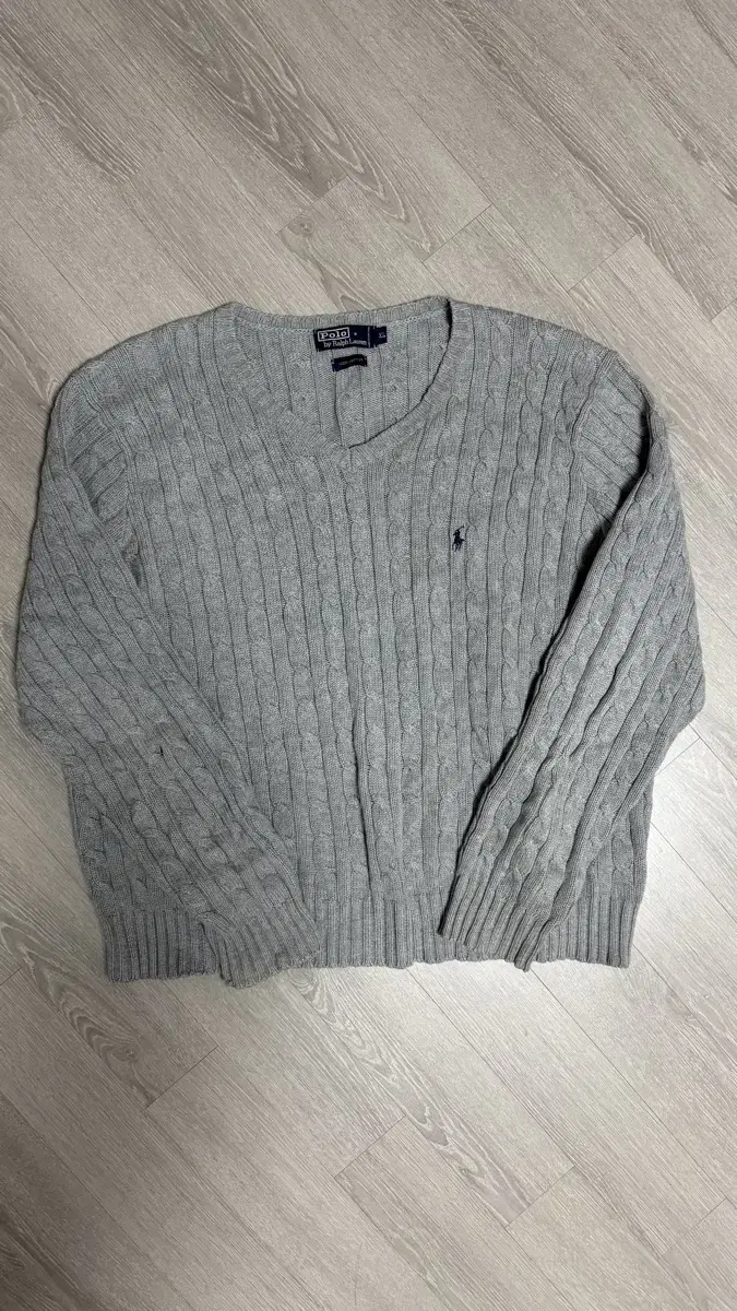 Polo Light Gray V-Neck Knit XL (Genuine)