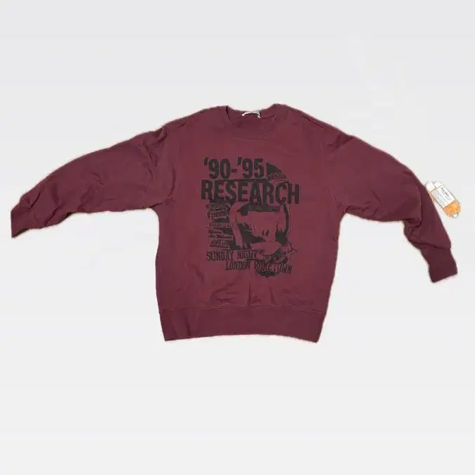 바바스튜디오 버건디 맨투맨 RESEARCH CREWNECK [MAROON