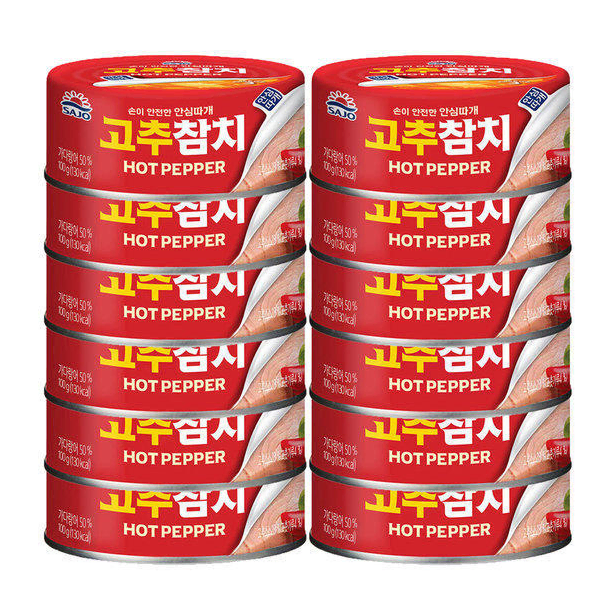 무료배송-사조참치 고추참치 100g 12개 안심따개