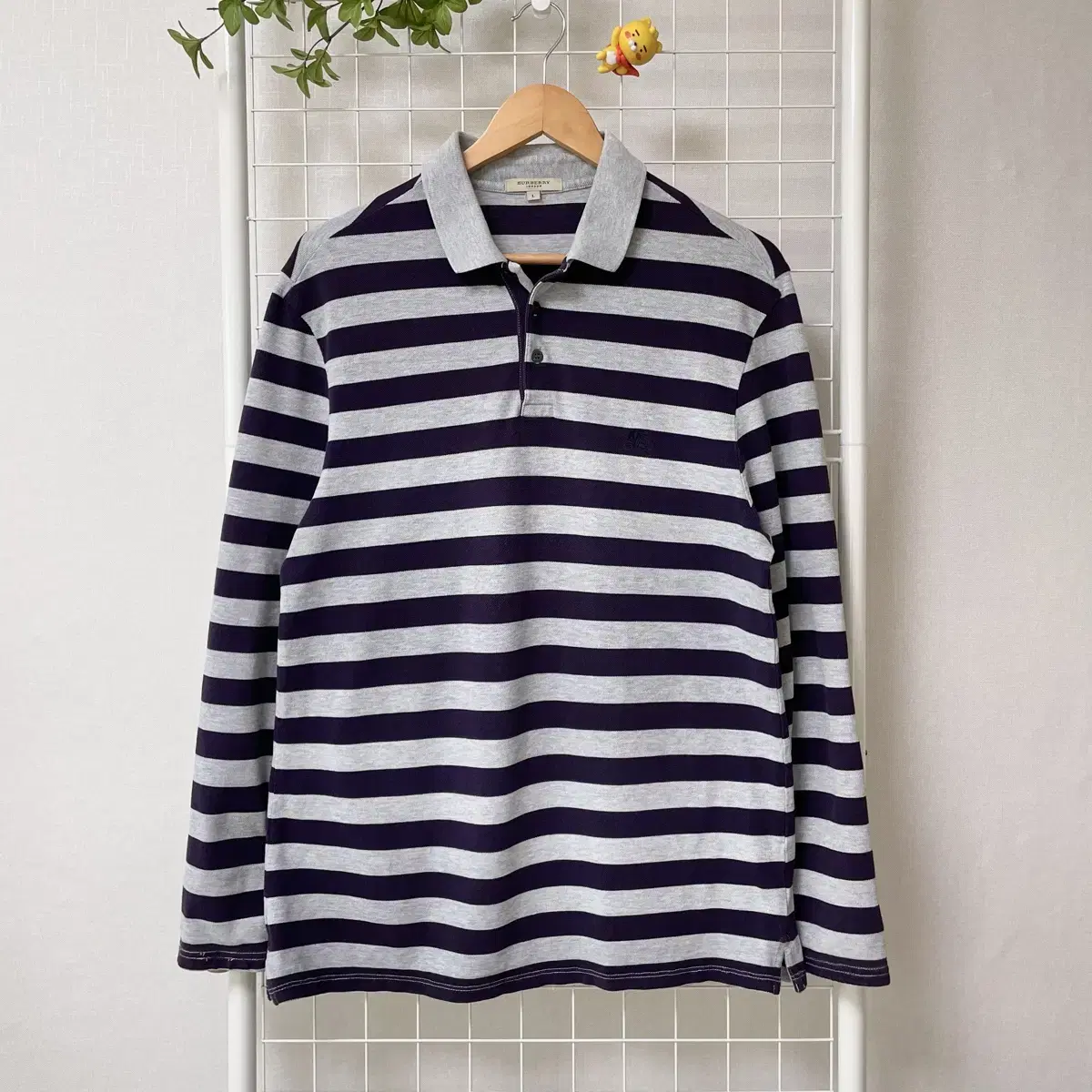 Burberry Striped PK Long Sleeve T-Shirt Army Blue+Grey WK-0042