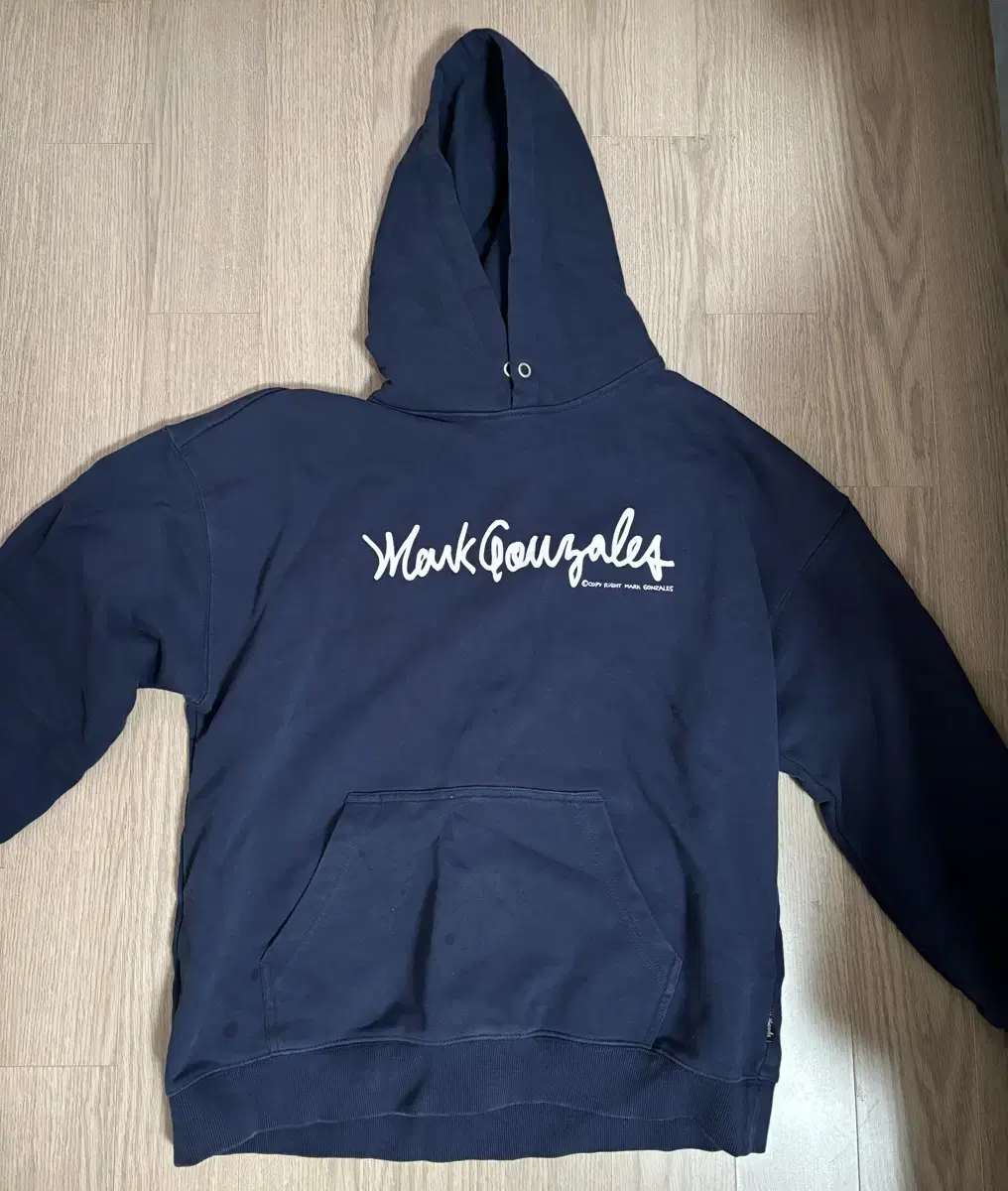 Shipping included)Mark Gonzalez Hoodie Navy Blue- L