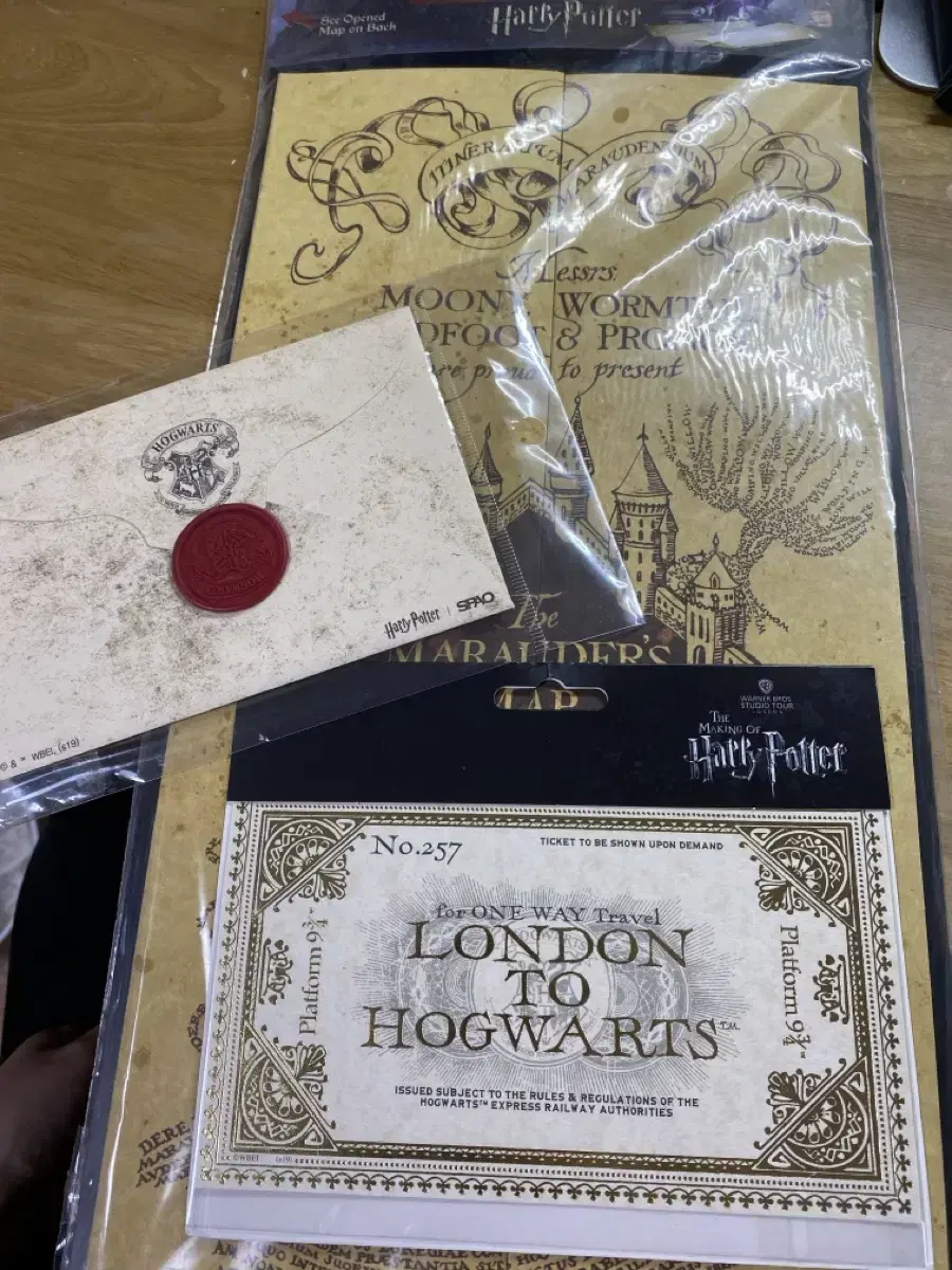 (택포) Harry Potter official goods Marauders Map + Ticket + Admission Letter