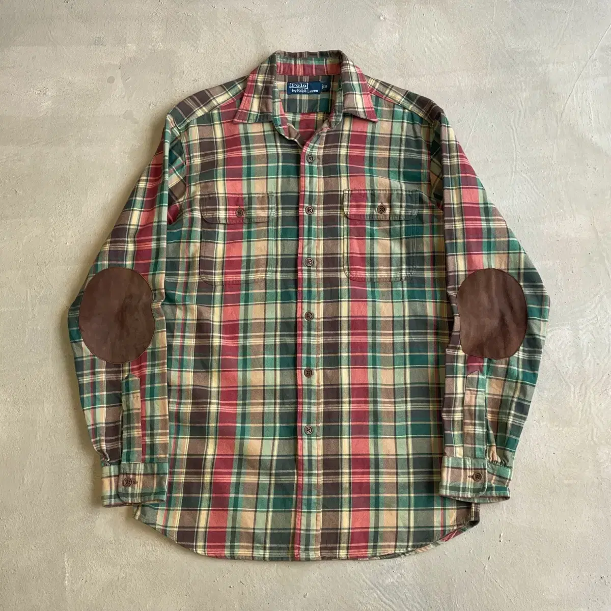 Polo Leather Patch Check Shirt