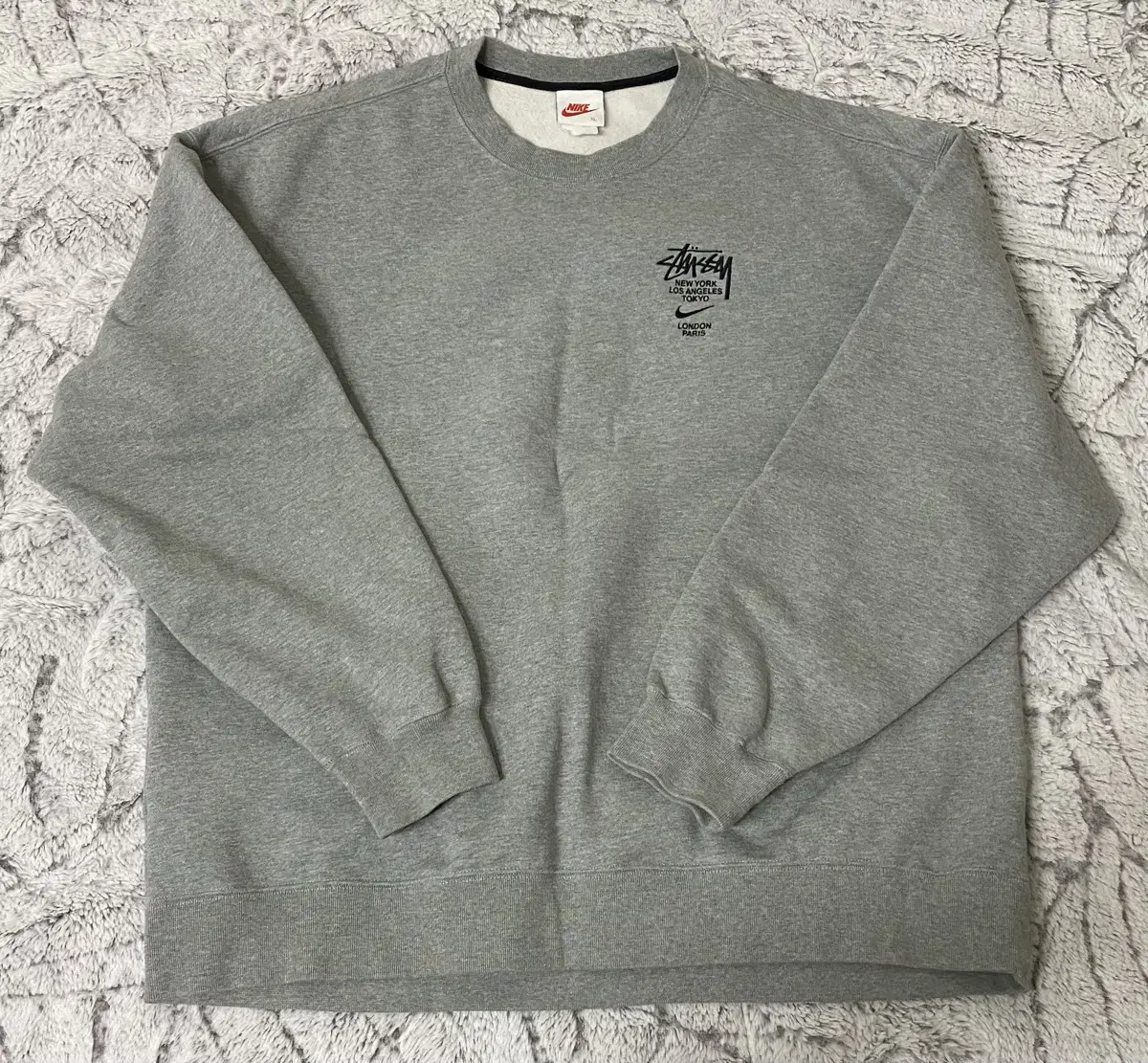 [US XL] Nike X Stussy NRG Crewneck Gray