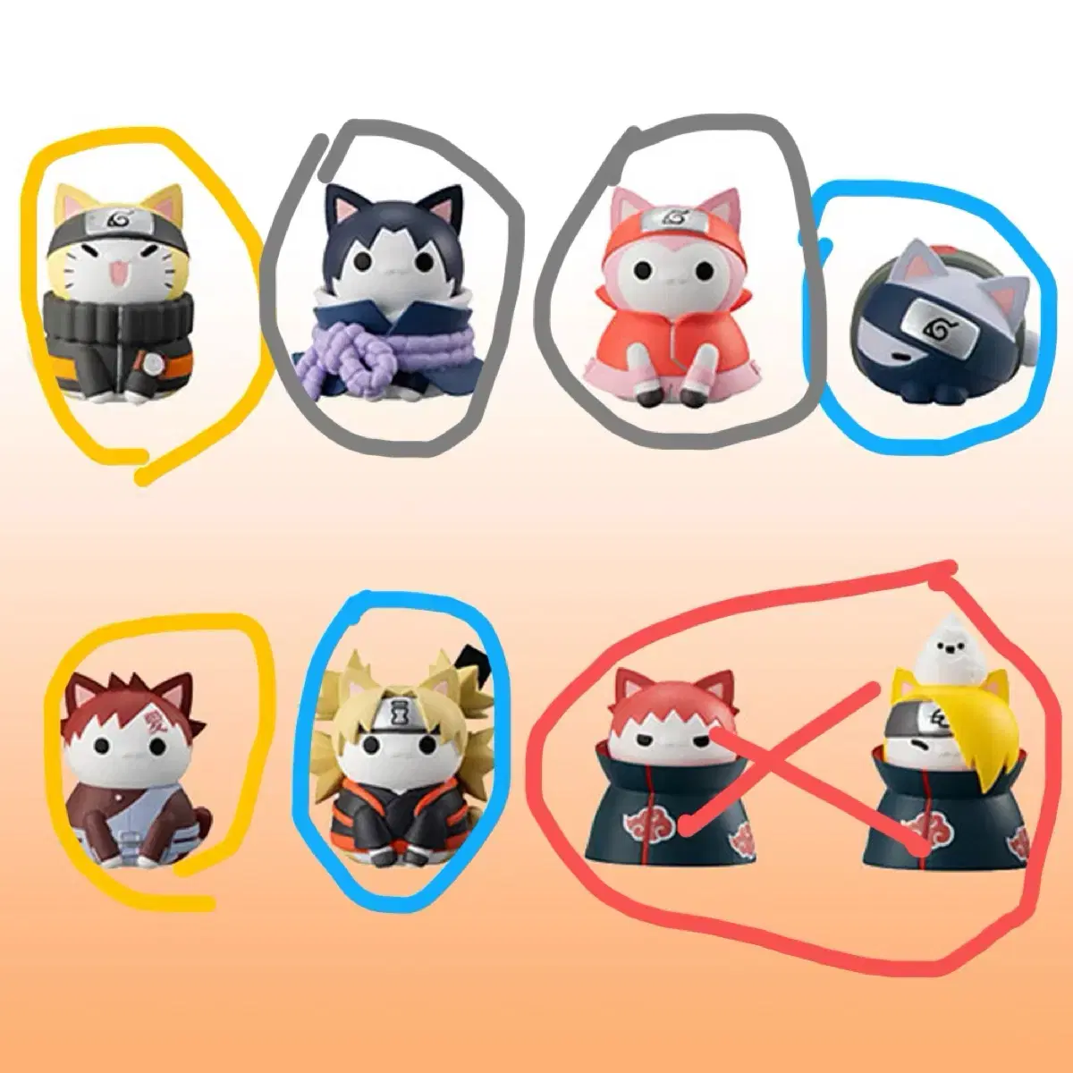 Naruto Naruto Mega Cat Akatsuki War Rush Sasuke Kakashi Gaara Tools