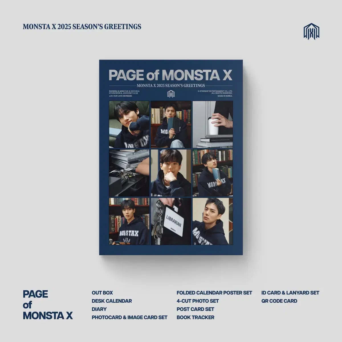 2025 monsta x season's greetings buncheol! shownu ssq pre-order benefit incl.