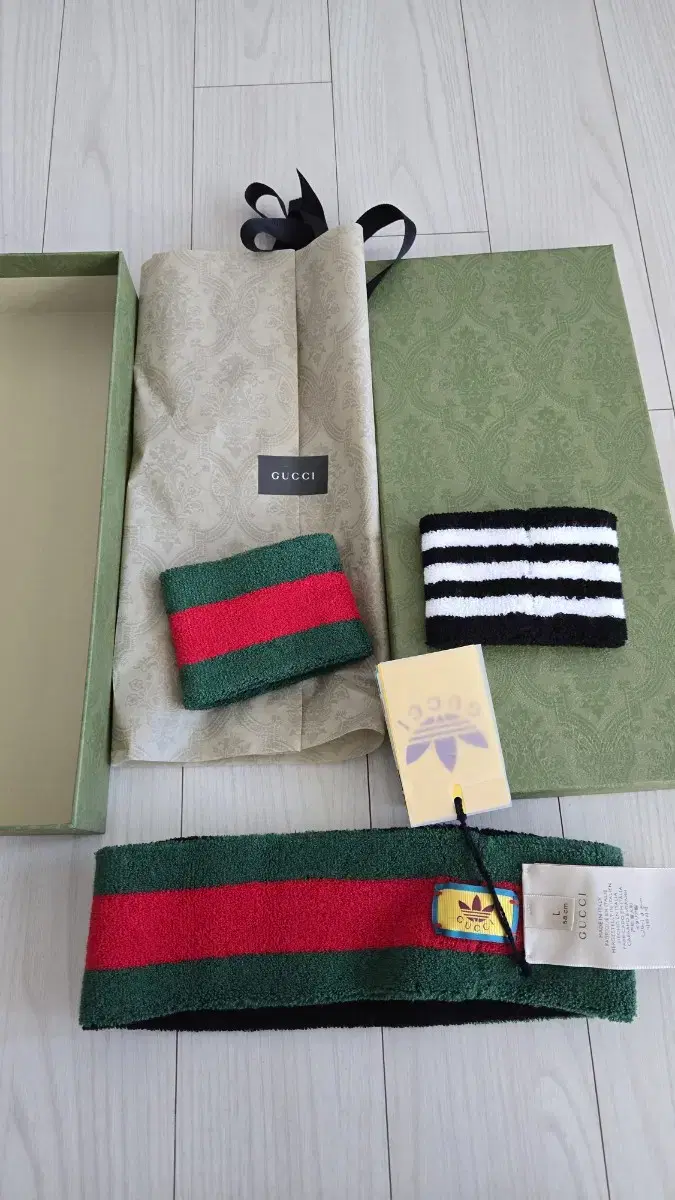 Gucci x Adidas Collaboration Headband Wristband Set