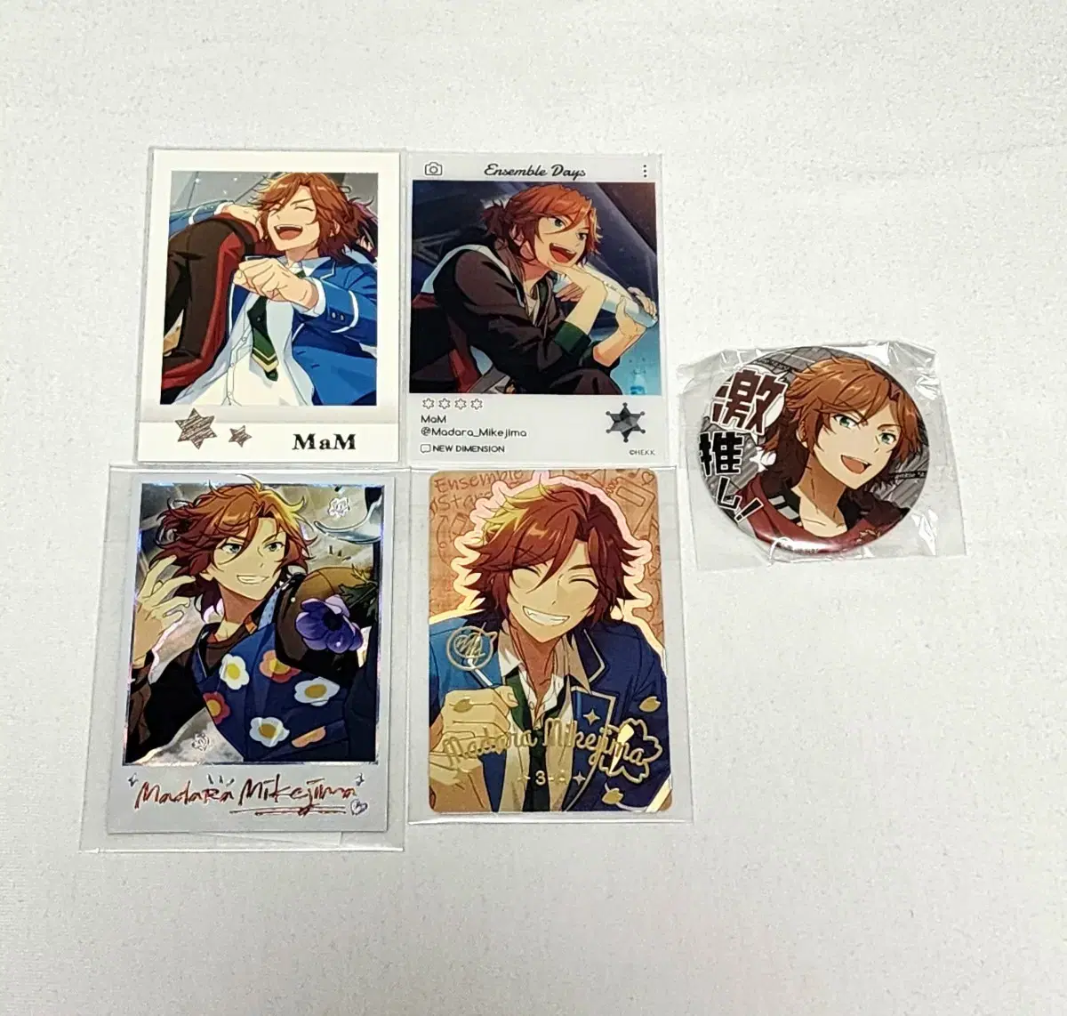 Angsta Madara MaM photocards, badges and uniform kards pola Pasha