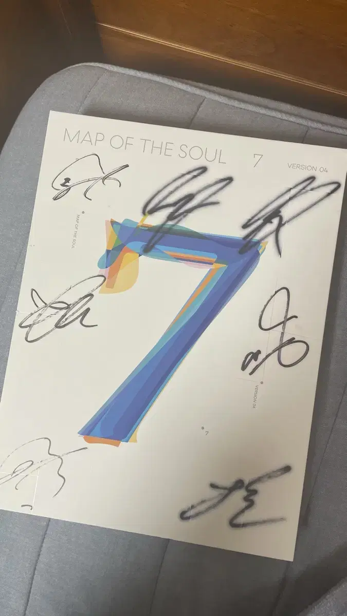 BTS on An album signed by all members.