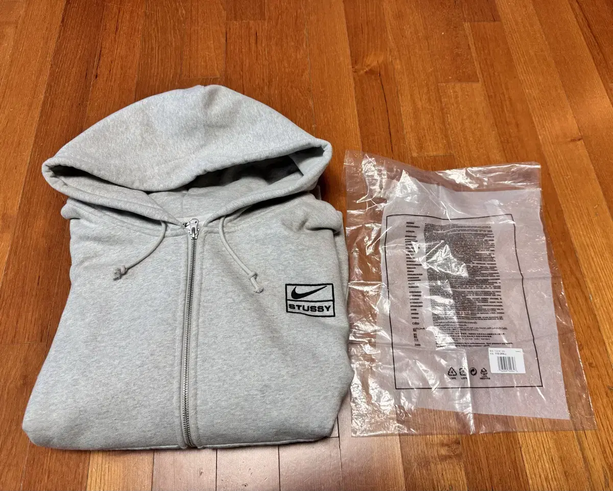 Nike x Stussy Full Zip Fleece Hoodie Gray Heather XXL for sale