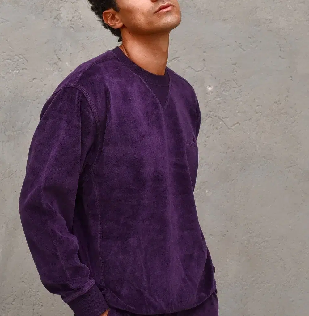 ConditionS) L Calhart embroidered velvet purple top with high collar