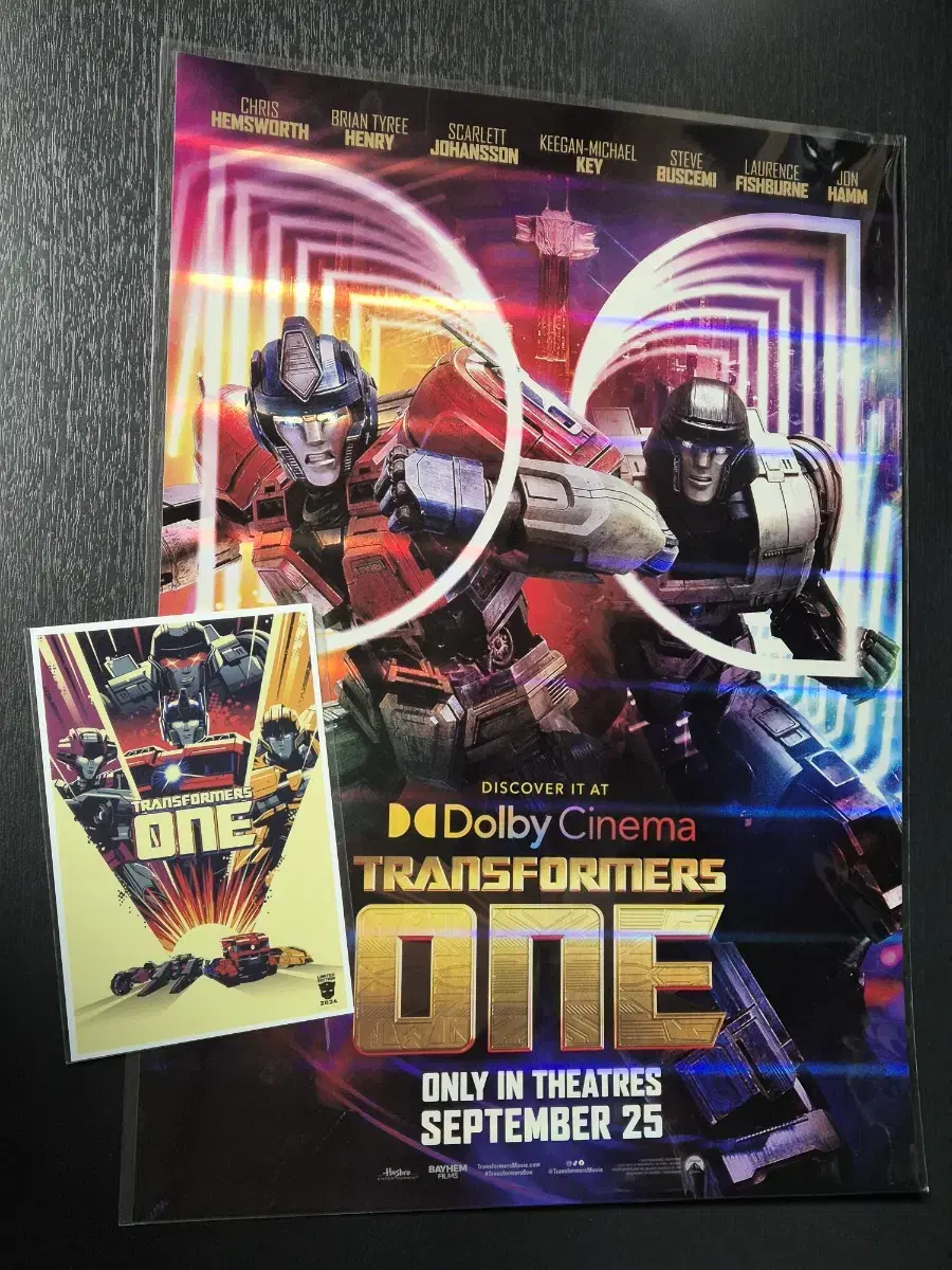 Transformers One Dolby poster + pre-order benefit postcard