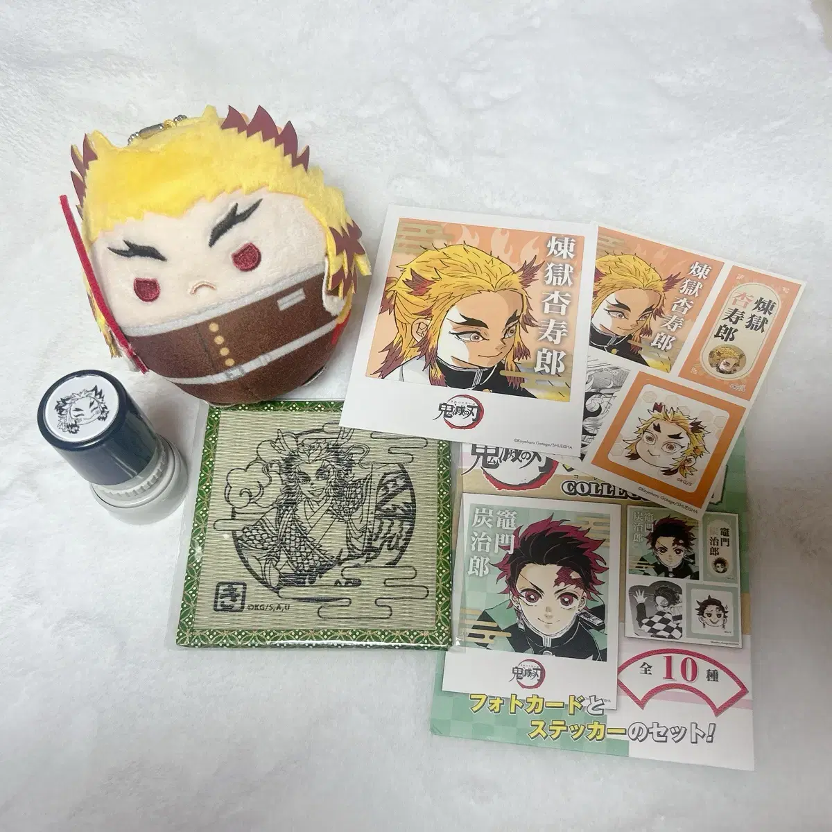 Demon Slayer Rengoku Fuwakororing Postcard Sticker Year of the Dragon Tatami Coaster Stamp