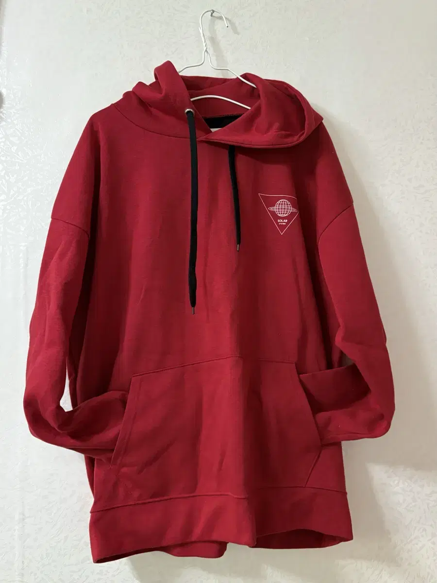 Red color hoodie for men