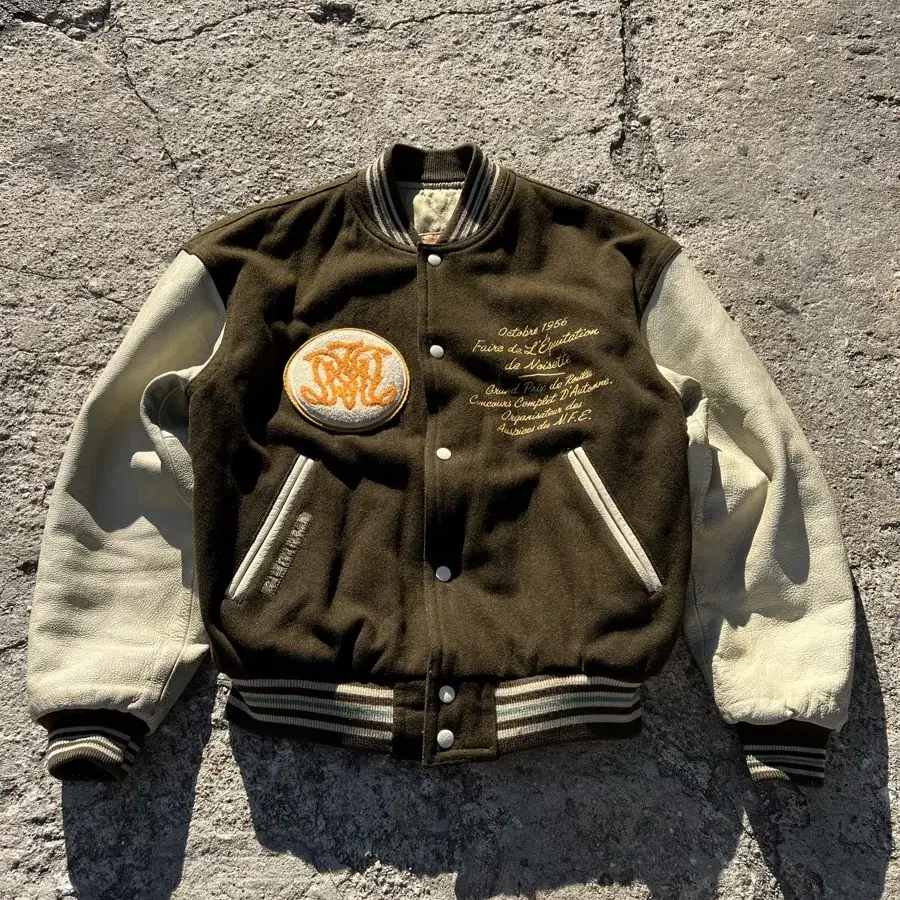 1980/90s PPFM LEATHER VARSITY 빈티지바시티자켓