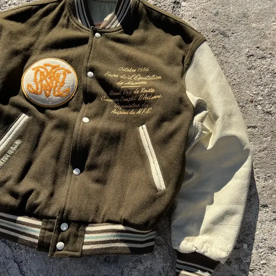 1980/90s PPFM LEATHER VARSITY 빈티지바시티자켓