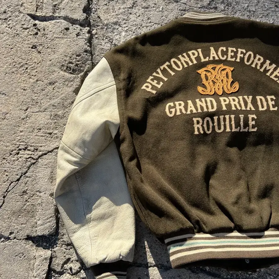 1980/90s PPFM LEATHER VARSITY 빈티지바시티자켓