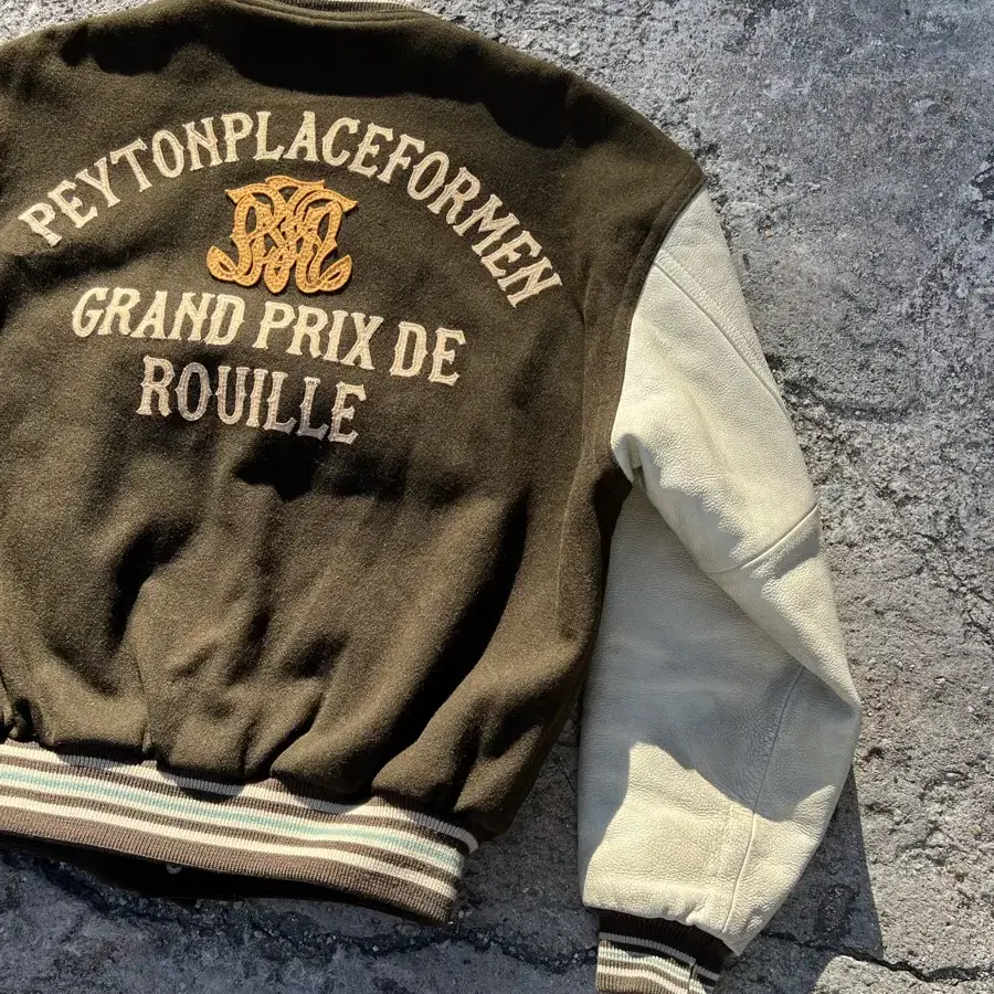 1980/90s PPFM LEATHER VARSITY 빈티지바시티자켓