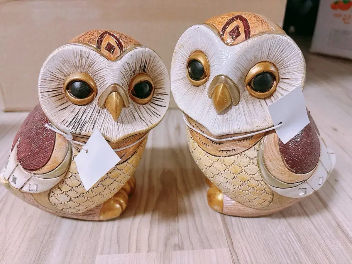 New product)) A pair of heart owls, antique~