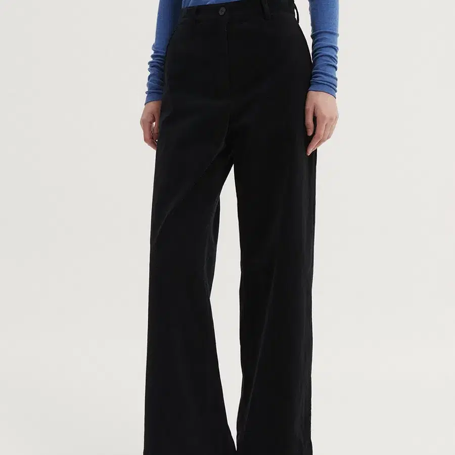 이아 Corduroy Wide Pants (Black) L 사이즈