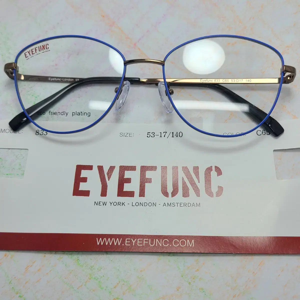 (새제품)EYEFUNC LONDON 833 블루 안경