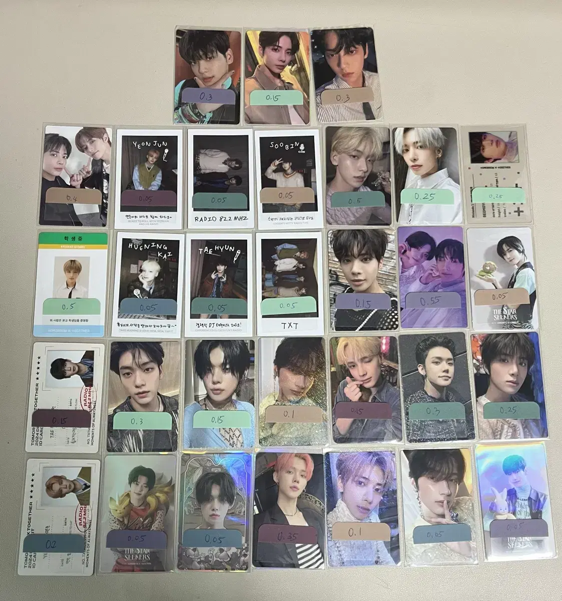 txt photocard talduk disposition soobin yeonjun beomgyu taehyun hueningkai