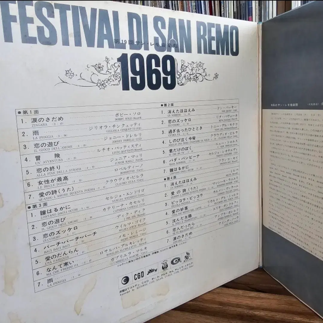 (민트급, 칸초네, 2LP, 일본반, 산레모 음악 축제) 2LP