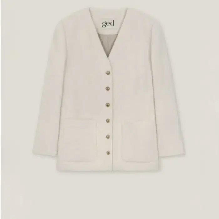 게드 Ged BOUCLE COLLARLESS JACKET(cream)