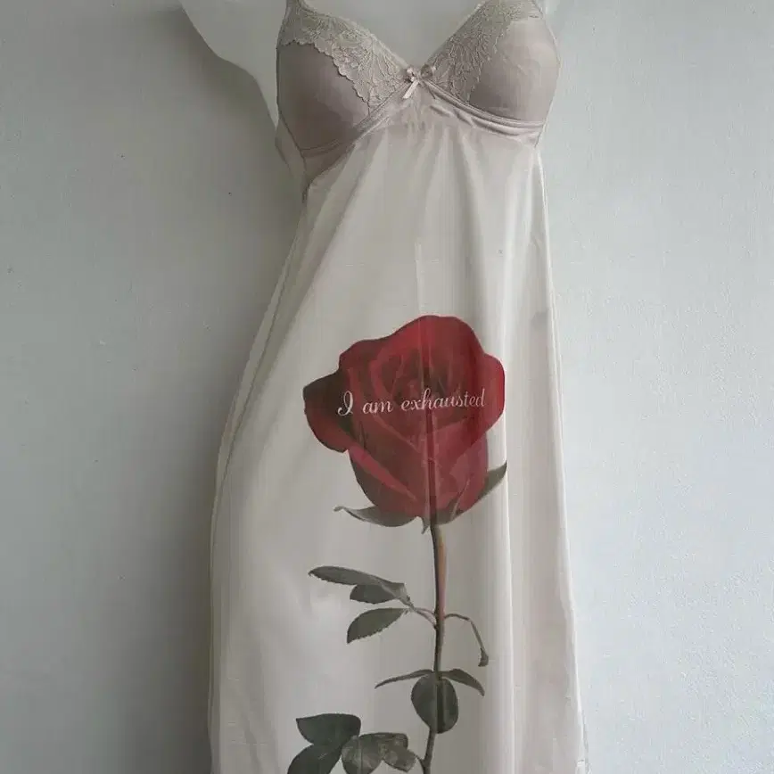 Rose printed slip dress