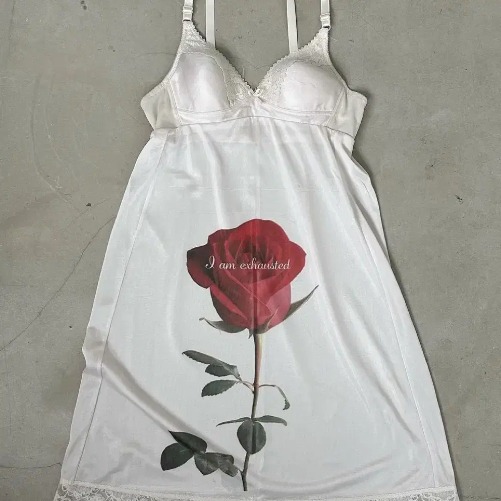 Rose printed slip dress