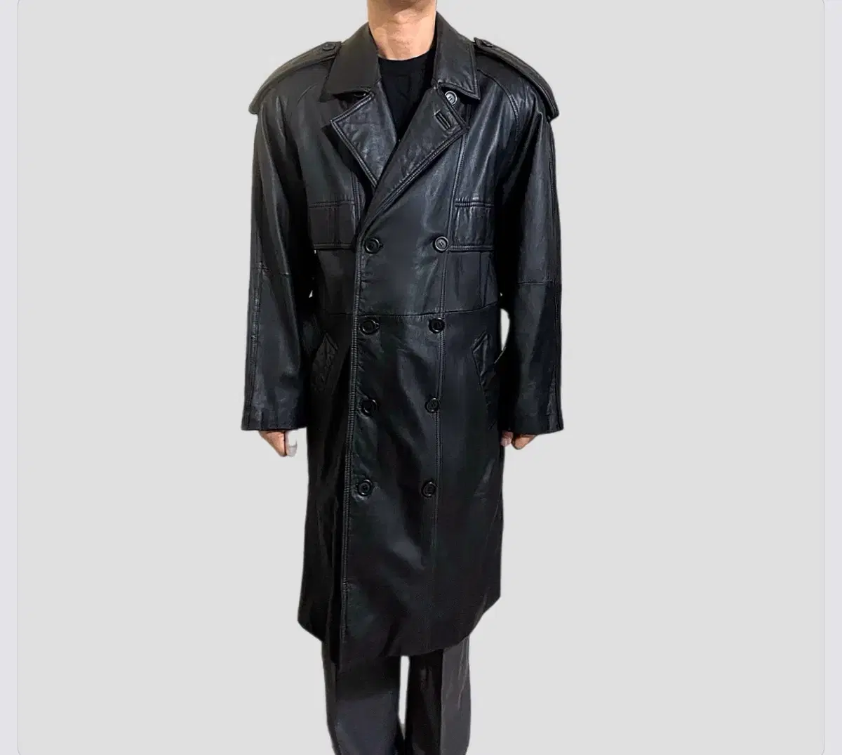 Fidelity Men's Overfit Cowhide Trench Coat