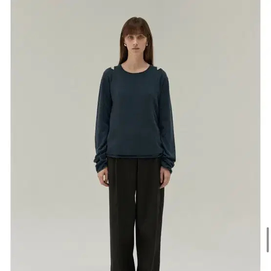 모이아 boat neck knit + wool knit top 세트