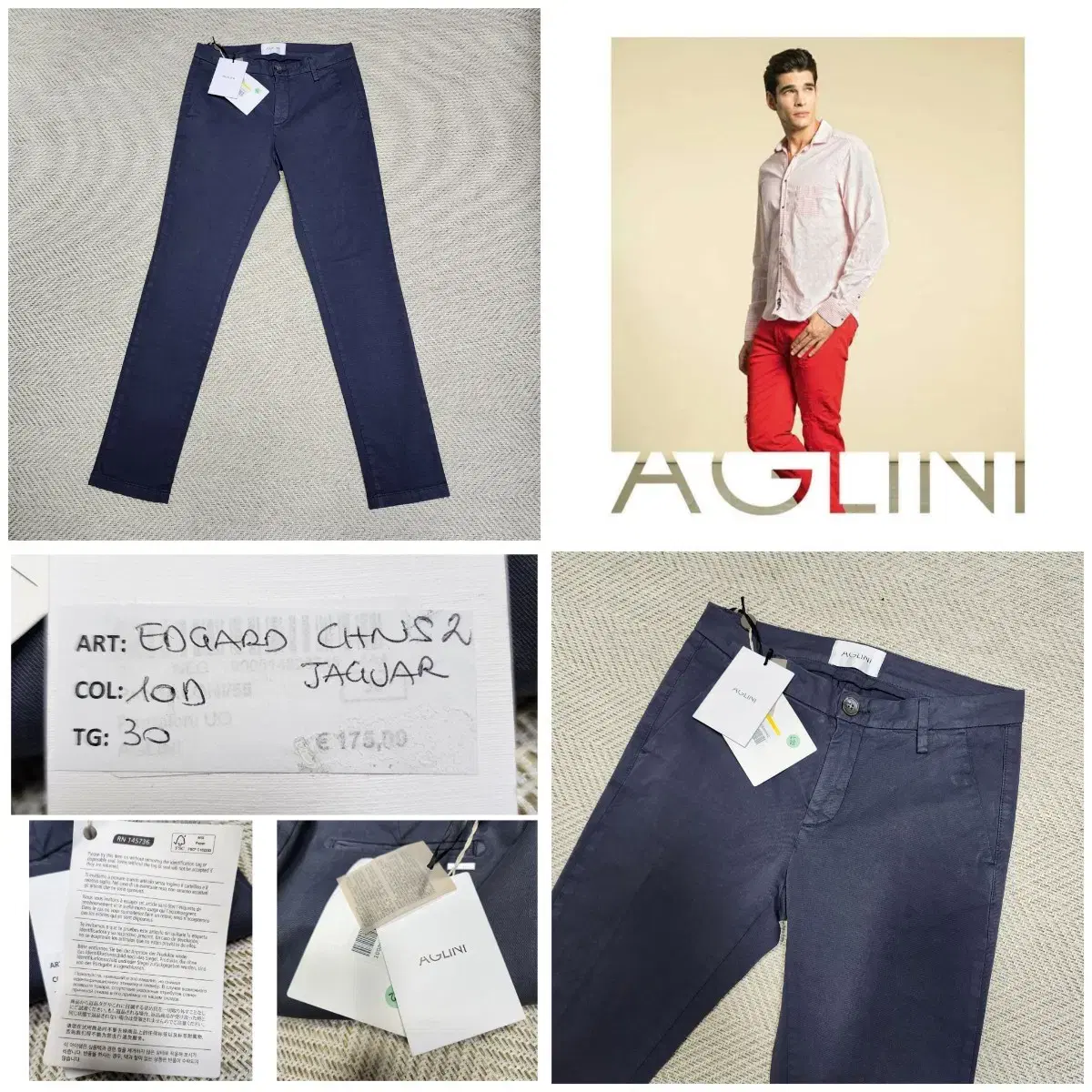 (Genuine/New) AGLINI Chino Pants / 175€ / (29-30)