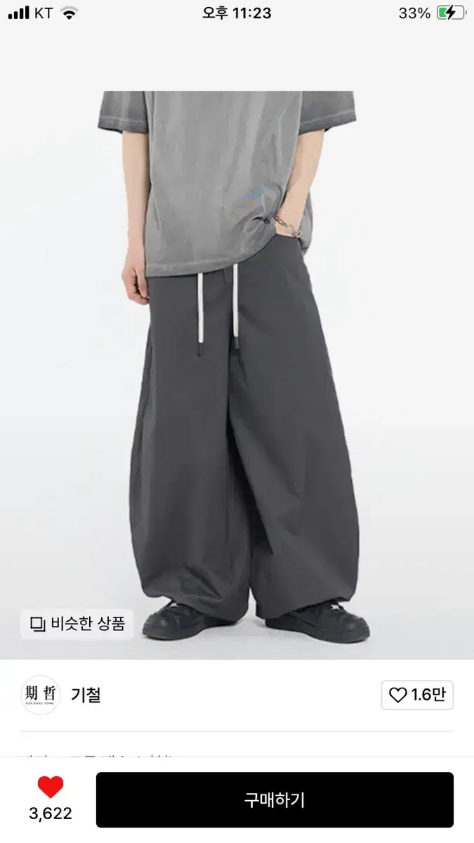 Railroad balloon pants gray