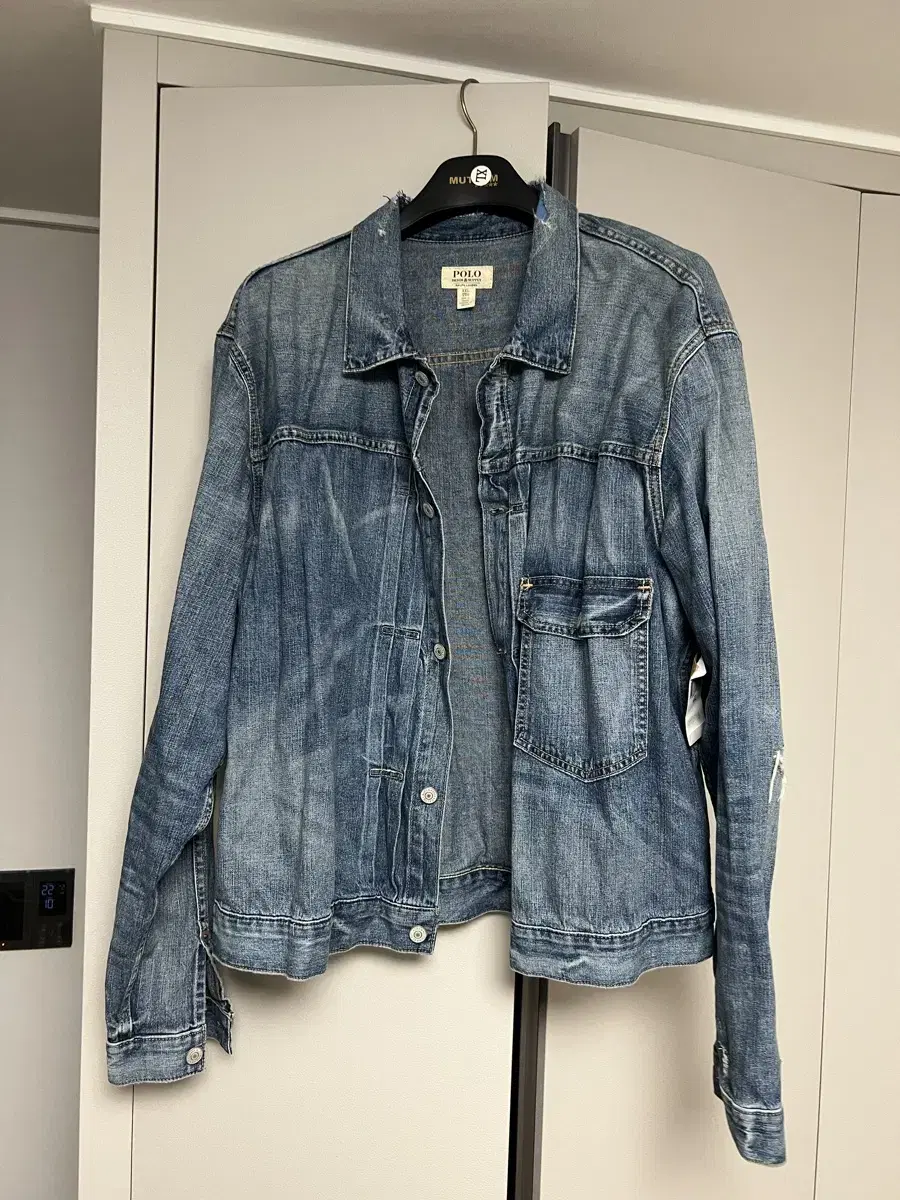 Polo Ralph Lauren Type 1 Denim Jacket Distressed Blue Wash XXL