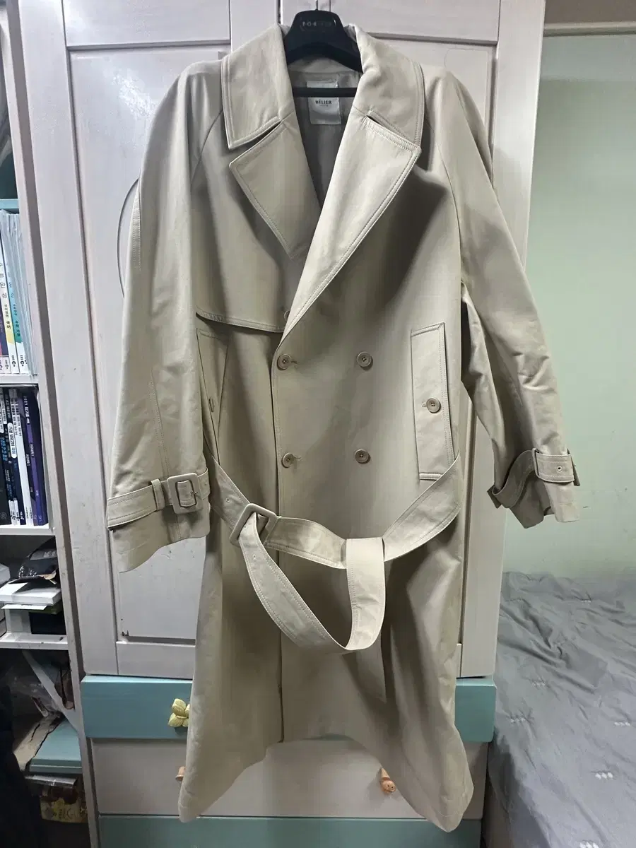 Belie Oversized Double-faced Trench Coat_Dusty Beige L