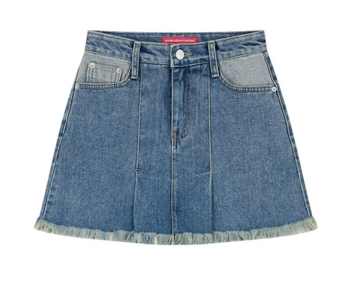 마가린핑거스 denim fringe skirt