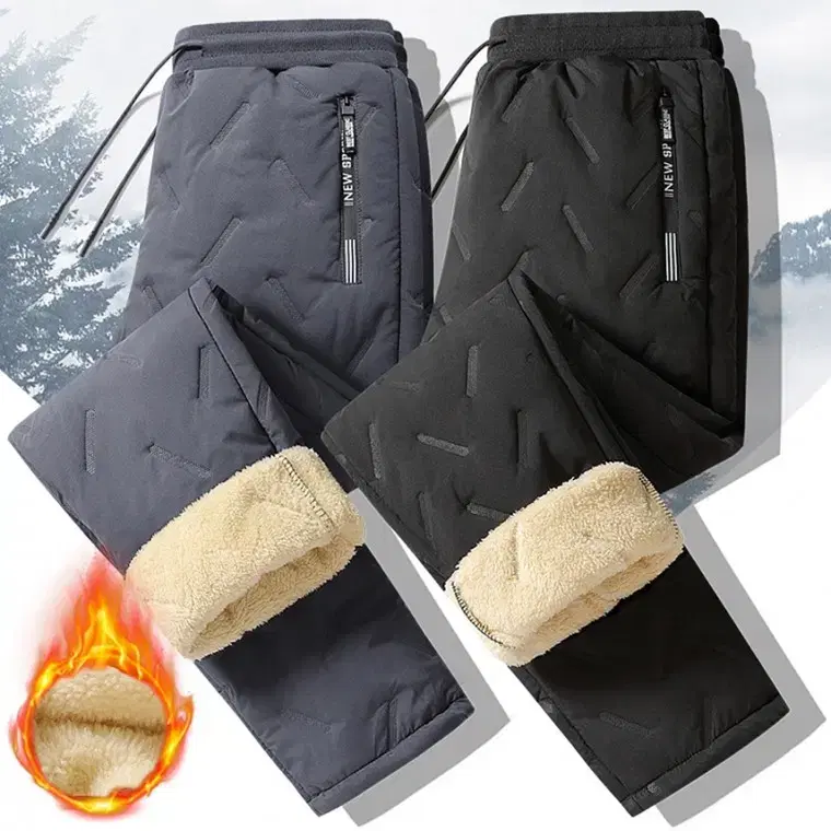 1+1=2pairs winter men's pants winter pants padded pants fleece training pants men's pants