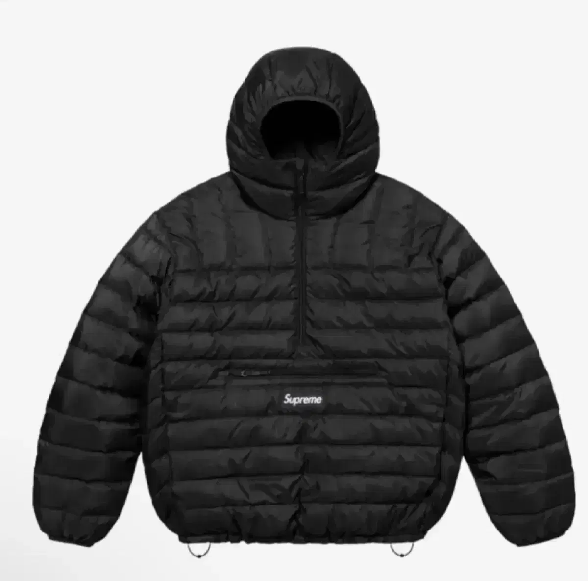 New) M) Supreme Micro Down Half Zip Hooded Pullover Black - 24F