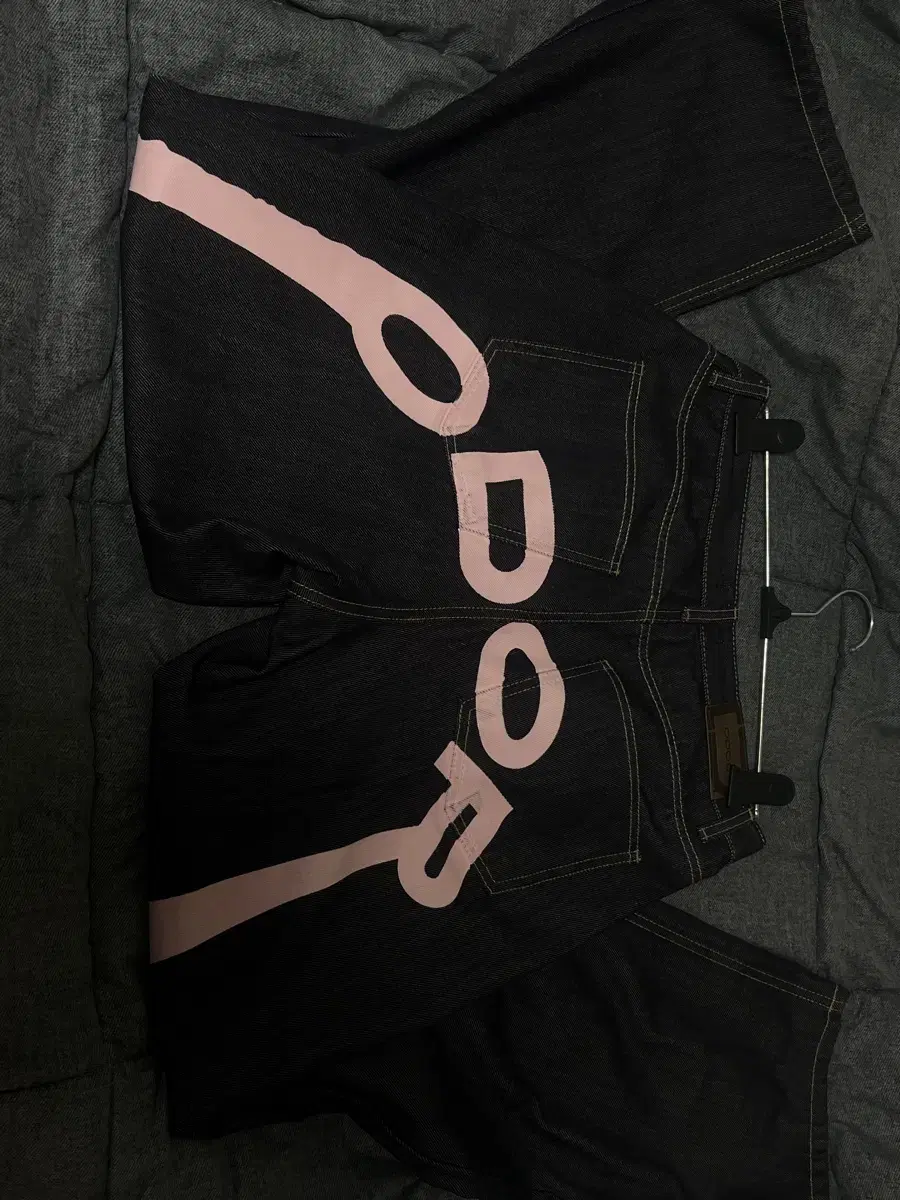 오도어 odor 로고 데님 logo drop denim in pink