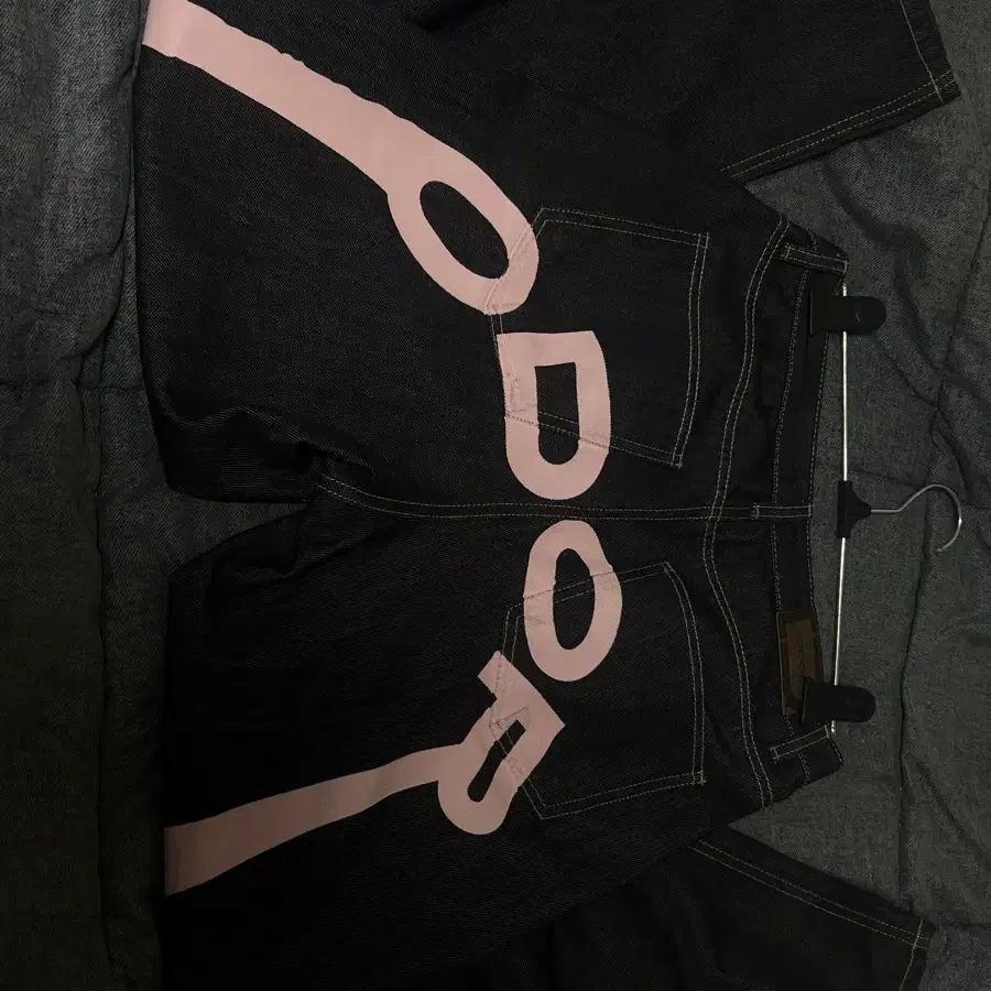 오도어 odor 로고 데님 logo drop denim in pink