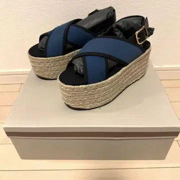 Marni 마르니 통굽 샌들 파랑 25cm